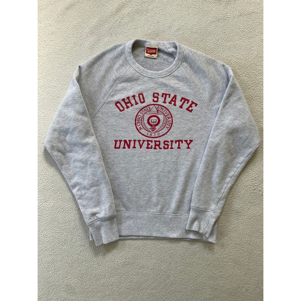 Homage Mens Extra Small Sweatshirt Gray Ohio State University Raglan Crewneck